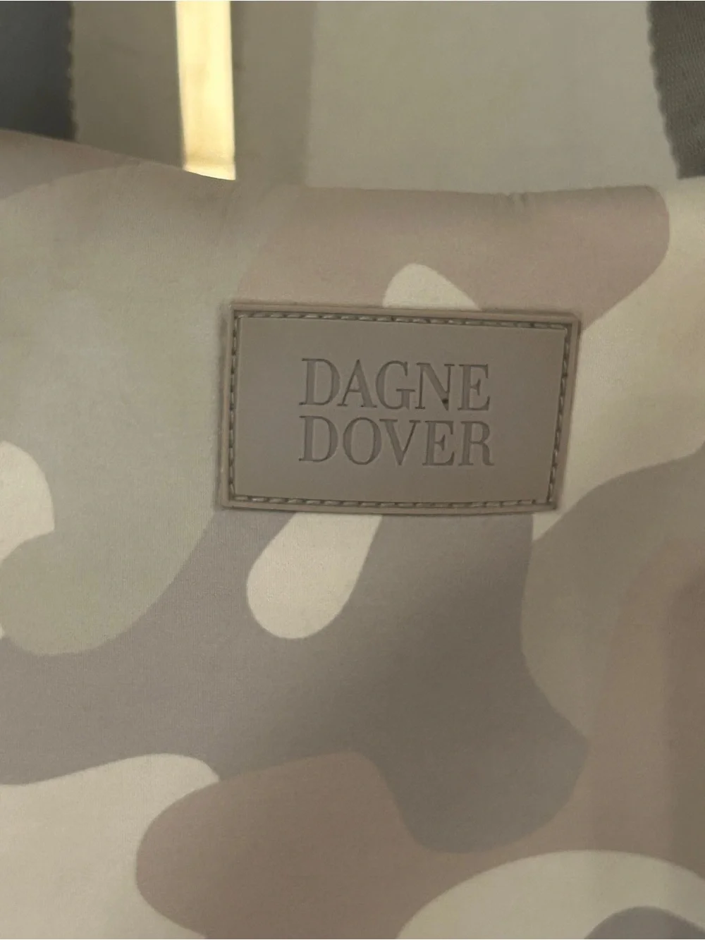 Dagne Dover Camouflage Neoprene Tote in Taupe & Gray